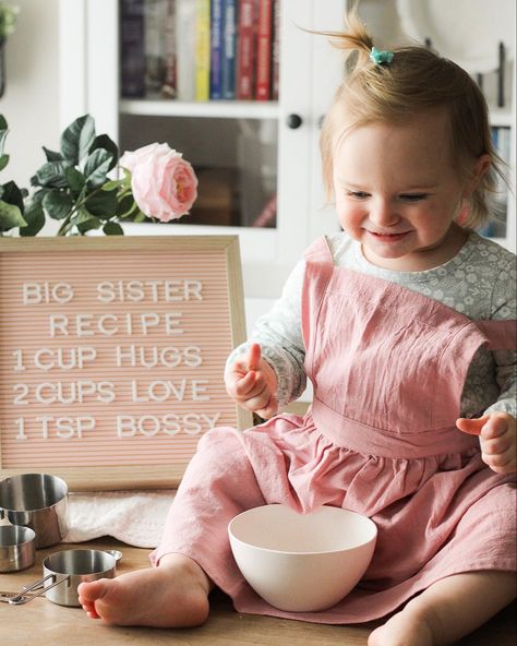 Big Sister Baking Announcement, Winter Big Sister Announcement, 2nd Baby Announcement Valentines Day, Announce Baby #2, How To Be A Big Sister Announcement, Spring Pregnancy Announcement Baby 2, February Pregnancy Announcement Baby 2, Announcing Baby Number 2, Baking Baby Announcement