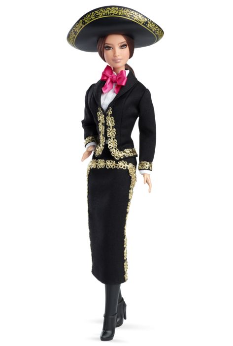 This year’s doll for Mexico is dressed in a full Mariachi outfit. | Mattel Launched Mariachi Barbie And This Is What She Looks Like Mariachi Outfit, Barbie Collector Dolls, Im A Barbie Girl, Barbie Toys, Barbie Vintage, Barbie I, Mexican Culture, Barbie Collector, Barbie Friends