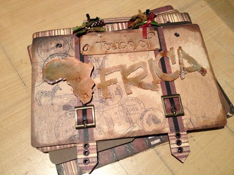 Scrapbooking - Chip board book on Africa using alchol inks Africa Scrapbook, Mini Scrapbooks, Chip Board, Smash Books, Mini Scrapbook, Board Book, Smash Book, Board Books, Scrapbook Inspiration