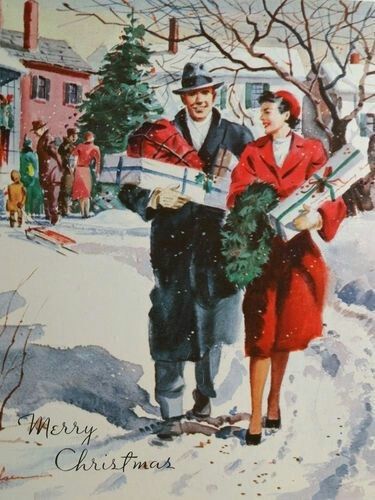 christmas Norman Rockwell Christmas, Vintage Christmas Photos, 1950s Christmas, Vintage Christmas Images, Christmas Time Is Here, Old Christmas, Old Fashioned Christmas, Christmas Past, Christmas Memory