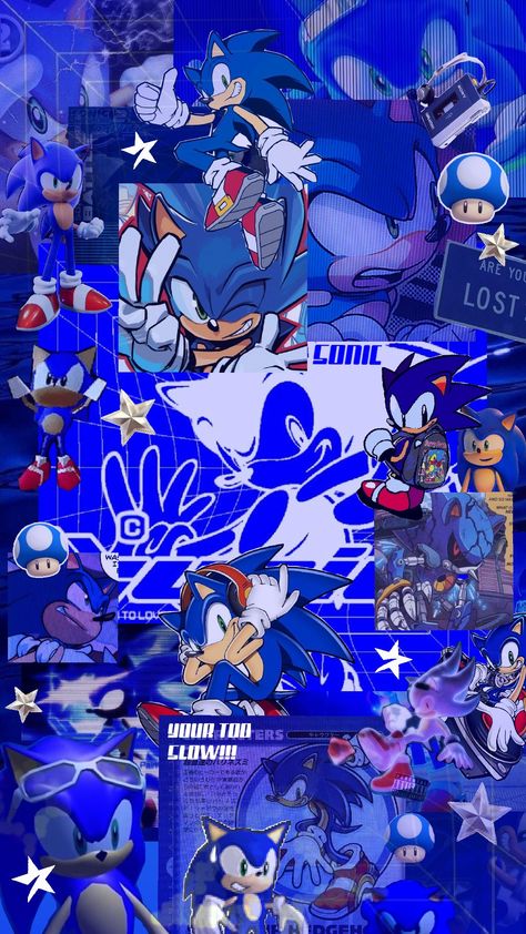 :3 #Sonic #Blue #Sega Sonic Blue, Wall Collage Decor, Sonic Heroes, Gothic Wallpaper, Sonic Funny, Sonic 3, Blue Hedgehog, Sonic Franchise, Hedgehog Art