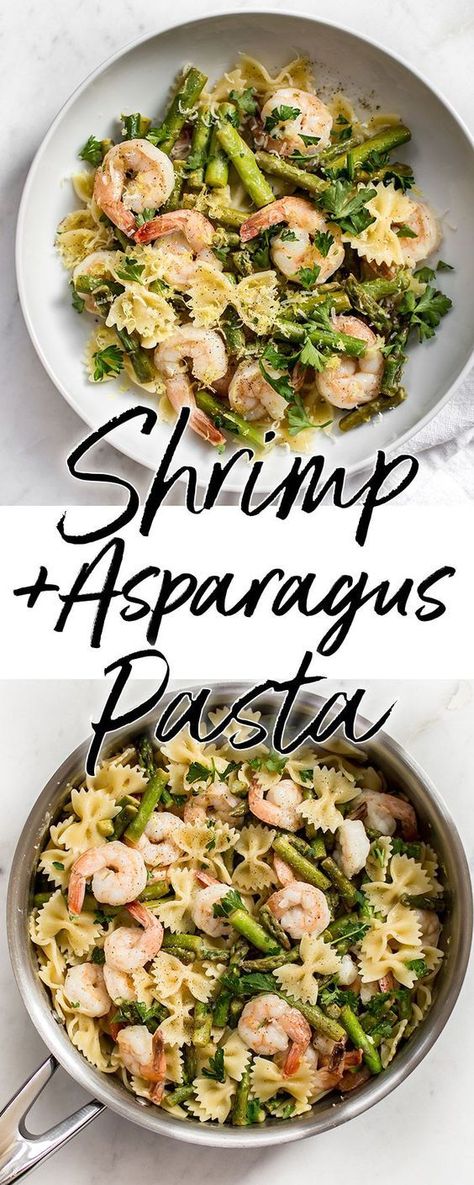 Shrimp And Asparagus Pasta, Easy Fast Healthy Dinner Recipes, Shrimp Asparagus Pasta, Asparagus Pasta Recipes, Shrimp Asparagus, Spicy Salad, Shrimp Recipes Healthy, Asparagus Pasta, Shrimp And Asparagus