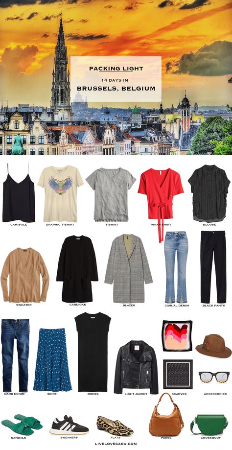 Belgium Packing List, Belgian Fashion, Packing For Europe, Light Travel, Travel Capsule, Travel Capsule Wardrobe, Trip Outfits, Style Hijab, Brussels Belgium