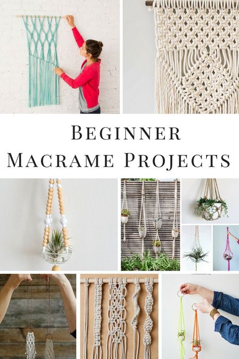 DIY Macrame projects for the beginner!  Includes Macrame wall hangings, how to macrame knots and macrame plant hangers.  #macrame #macramewallhanging #diyhomedecor #diyhomedecor Macrame Projects For Beginners, Beginner Macrame Projects, Macrame Decor Ideas, Diy Macrame Projects, Beginner Macrame, How To Macrame, Macrame Wall Hangings, Diy Hanging Shelves, Macrame Wall Hanging Diy