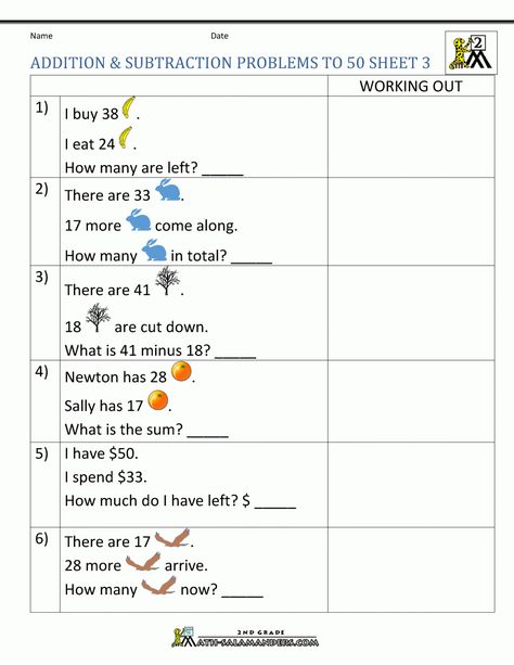 Subtraction Word Problems 2nd, Word Problems 2nd Grade, 2nd Grade Addition And Subtraction, 1st Grade Addition, Subtraction Facts Worksheet, Addition And Subtraction Word Problems, Money Word Problems, Basic Algebra, First Grade Reading Comprehension