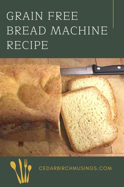 a loaf of bread with a few slices Almond Flour Bread Machine, Gluten Free Bread Machine Recipes, Grain Free Bread Recipe, Gluten Free Bread Maker, Aip Bread, Gf Bread Recipe, Lectin Free Foods, Gluten Free Bread Machine, Best Gluten Free Bread