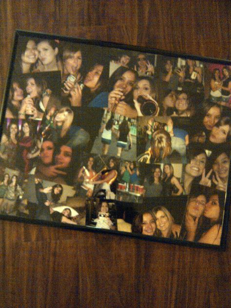 $6 frame from target and photos make a great going away present for my friend Best Friend Picture Frames, Photo Collage Diy, Friends Picture Frame, Diy Best Friend Gifts, Photo Collage Gift, Diy Birthday Gifts For Friends, Framed Photo Collage, Gift Inspo, Cadeau Photo