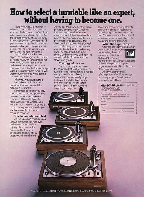 Dual turntables 1975 Dual Turntable, Copywriting Examples, Technics Turntables, Turntable Vintage, Hifi Turntable, Audiophile Turntable, Turntable Cartridge, Vintage Hifi, Hi Fi System