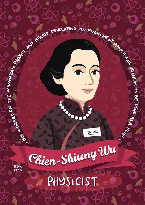 Chien Shiung Wu women in science STEM gift science print | Etsy Asian American Heritage Month, Women In Physics, Stem Bulletin Boards, Stem Poster, Stem Posters, Virginia Woolf Quotes, Stem Art, Class Board, Science Girl