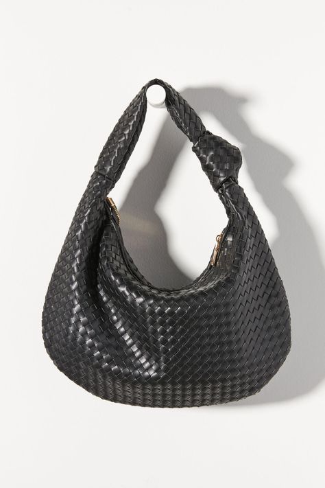 Large Anthropologie tote. The PERFECT look-a-like for Bottega Veneta Bottega Bag, Melie Bianco, Anthropologie Bags, Black Shoulder Bag, Woven Bag, Everyday Bag, Black Fits, Leather Shoulder Bag, Fashion Bags