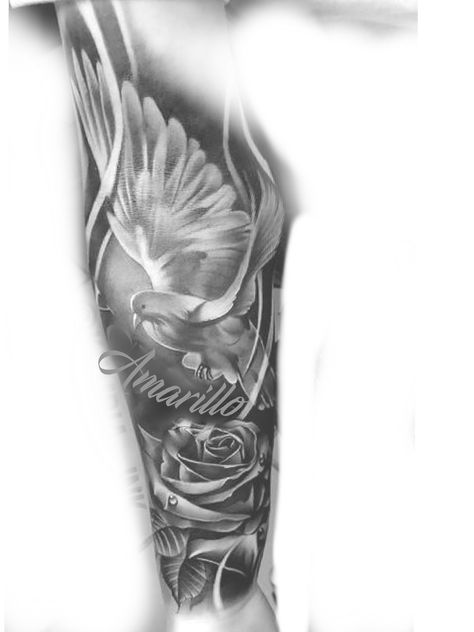 Back Ear Tattoo, Heaven Tattoo, Arm Tattoos For Guys Forearm, Memorial Tattoo Ideas, Soldier Tattoo, Half Sleeve Tattoos Forearm, Filigree Tattoo, Rose Tattoo Sleeve, Seshomaru Y Rin