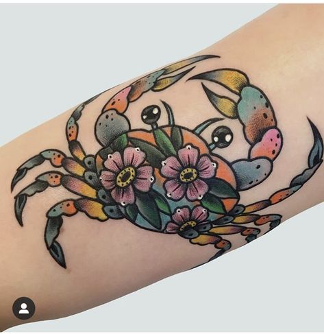 Lobster Tattoo, Crab Tattoo, Flower Tattoo Ideas, Cool Wrist Tattoos, Anklet Tattoos, Mommy Tattoos, Tattoo Love, Nautical Tattoo, Beach Tattoo