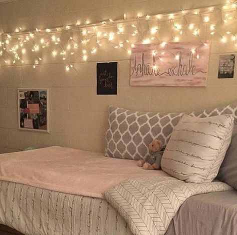 Wishlist.com / Light Up Your Room Minimalistic Room, Girls Bedroom Makeover, College Dorm Room Decor, Fairy Lights Bedroom, Dorm Room Inspiration, Girl Bedroom Designs, Lighting Decor, Redecorate Bedroom, Teen Bedroom Decor