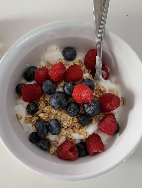 Almond Butter Granola, Breakfast Yogurt, Blueberries And Raspberries, Homemade Almond Butter, Hidden Sugar, Yogurt Breakfast, Healthy Yogurt, Healthy Food Inspiration, Yogurt And Granola