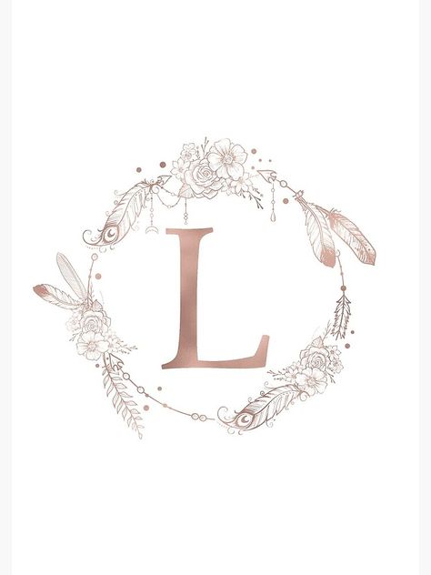 "Letter L Rose Gold Pink Initial Monogram" Spiral Notebook by naturemagick | Redbubble Anime Letter, Initial Monogram, Letter L, Rose Gold Pink, Wallpaper Aesthetic, Monogram, Rose Gold, Gold, Pink