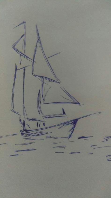 New Picture Lukisan Landskap, Gambar Lanskap, Boat Drawing, Easy Drawings Sketches, Lukisan Cat Air, Pencil Art Drawings, Art Drawings Sketches Creative, Sketch Painting, Book Art Drawings