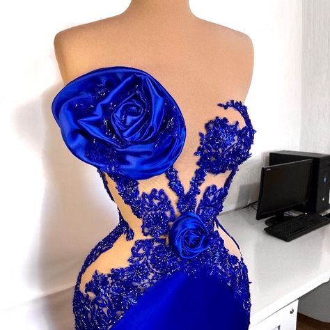 Royal blue evening dress Glamorous Luxury Royal Blue Dress, Royal Blue Semi-stitched Wedding Dress, Luxury Embellished Royal Blue Dress, Luxury Royal Blue Floor-length Evening Dress, Luxury Royal Blue V-neck Dress, Diamond Dresses, Royal Blue Evening Dress, Creative Costuming Designs, Blue Evening Dress