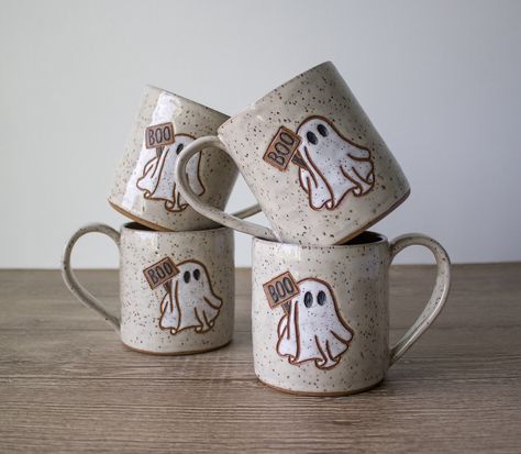 Boo! Oh sorry didn’t mean to scare you! Want a ghost mug? Link to my shop is in my bio! I’ve been a little bit of a ghost lately, but I’ve been working on a lot of exciting stuff for a shop update next week! Stay tuned for pics and more information on the update! #boo #ghostmug #pottery #ceramics #halloween #halloweendecor #fall #mugs Ceramics Halloween, Fall Mugs, Ghost Mug, Pottery Ceramics, A Ghost, Next Week, Stay Tuned, Halloween Decorations, I Shop