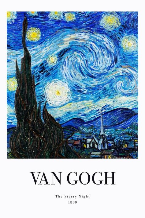 فنسنت فان جوخ, Foto Muro Collage, Famous Art Paintings, Gogh The Starry Night, Art Masterpieces, Vincent Van Gogh Art, Art Top, Arte Van Gogh, Polaroid Poster