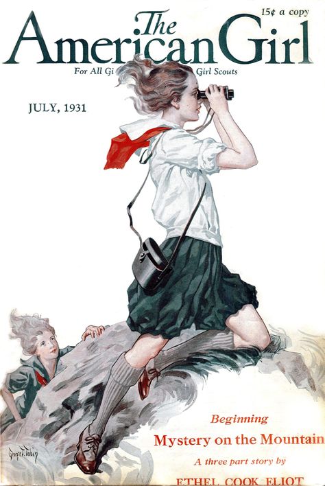 The American Girl cover, July 1931 American Girl Magazine, Vintage Magazine Covers, Magazine Illustration, Historical Art, Norman Rockwell, Vintage Magazines, Vintage Magazine, Magazine Art, Old Art