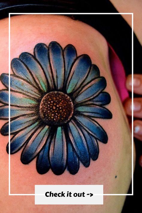 75 + Daisy Flower Tattoo Outline Blue Daisy Tattoo, Watercolor Daisy Tattoo, Flower Tattoo Outline, White Daisy Tattoo, Daisy Flower Tattoo, Daisy Tattoos, Flower Tattoo On Ribs, Popular Tattoo Designs, Daisy Tattoo Designs