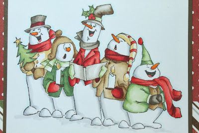 Carolers Christmas, Christmas Drawings, Art Impressions Cards, Create Christmas Cards, Snowman Cards, Christmas Card Art, Cardmaking Ideas, Art Impressions, Christmas Stamps