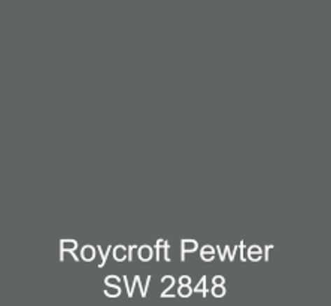 Roycroft Pewter Sherwin Williams, Pewter Sherwin Williams, Roycroft Pewter, Richmond House, Sherwin Williams Colors, Cabinet Color, Door Color, Cabinet Colors, Paint Colors For Home