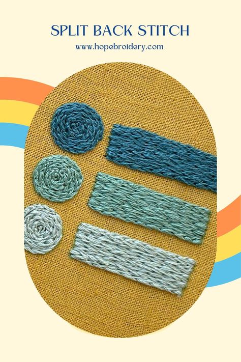 Split Stitch Embroidery Tutorials, Satin Stitch Embroidery Name, Textured Embroidery Art, How To Fill In Large Areas Embroidery, Embroidery Fill In Stitches, Embroidery Stitch For Filling, Embroidery To Fill Space, Embroidery Stitches Filling, Embroidery Stitches For Outlining