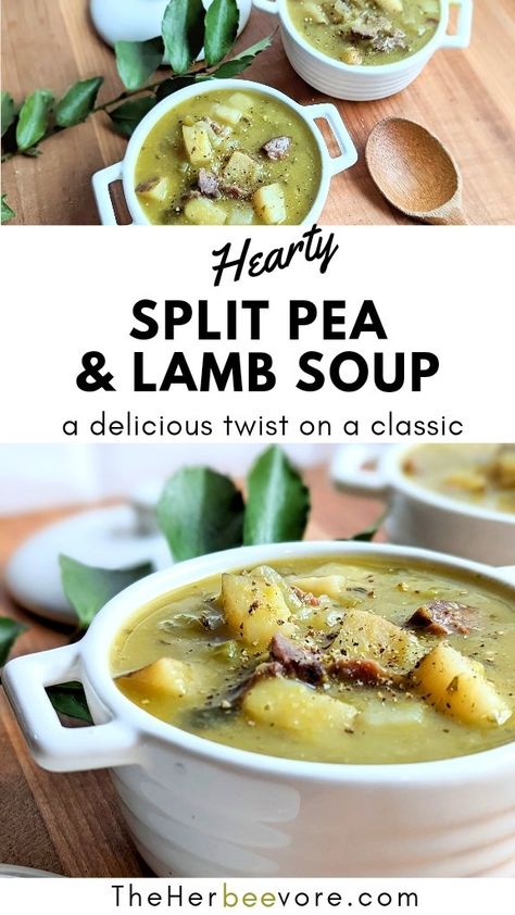 Lamb Soup, Lamb Soup Recipes, Split Pea Recipes, Split Pea And Ham Soup, Pressure Cooker Lamb, Spring Soup Recipes, Lamb Stew Recipes, Pasta E Fagioli Soup, Pea And Ham Soup