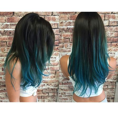 Teal Hair Inspiration, Auburn And Teal Hair, Brown Hair Teal Highlights, Half Teal Half Black Hair, Teal Peekaboo, Black And Teal Hair Peekaboo, Turquoise Hair Highlights, Black Hair Teal Money Piece, Teal Money Piece Hair