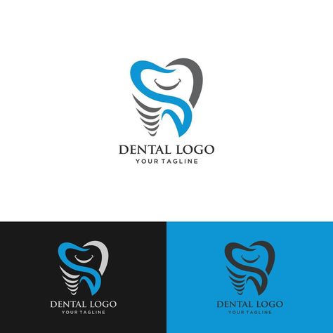 Dental Implant Logo Design, Dental Logo Design Creative, Logo Dental, Dental Clinic Logo, Abstract Logo Design, Business Card Design Black, Dentist Logo, Smile Logo, Dental Logo Design