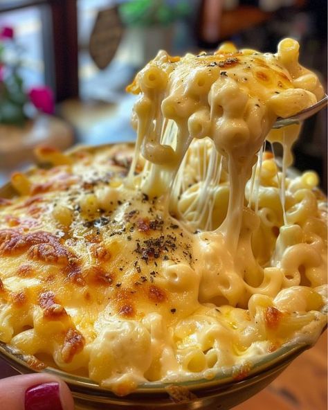 Baked Mac And Cheese Aesthetic, Mac N Cheese Aesthetic, Mac And Cheese Aesthetic, Emma Food, Cheese Aesthetic, Ultimate Mac And Cheese, Crisp Recipes, Cheese Dinner, Baked Macaroni And Cheese