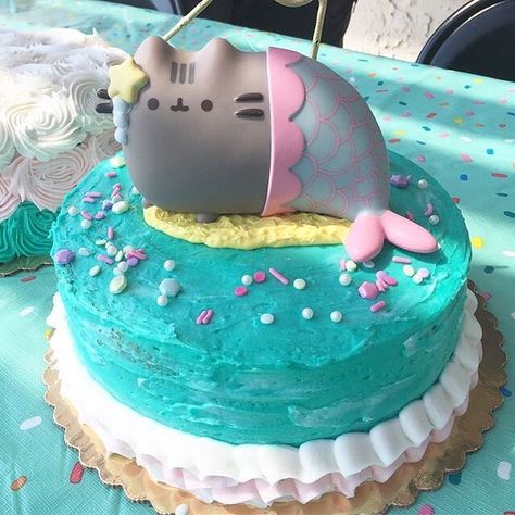 Pusheen Birthday Cake, Pusheen Cake, Dipper Cakes, Wolf Cake, Pusheen Birthday, Ruby Cake, Shark Birthday Cakes, Cat Themed Birthday Party, Donut Party