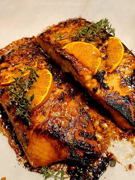 Salmon With Pomegranate, Main Course Ideas, Balsamic Glazed Salmon, Balsamic Salmon, Rosemary Salmon, Maple Glazed Salmon, Gluten Free Italian, Maple Balsamic, Course Ideas