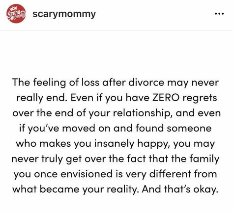 Christmas After Divorce Quotes, Divorce Guilt, Life After Divorce Quotes, Scary Quotes, Regret Quotes, Scary Mommy, Divorce Quotes, After Divorce, Find Someone Who