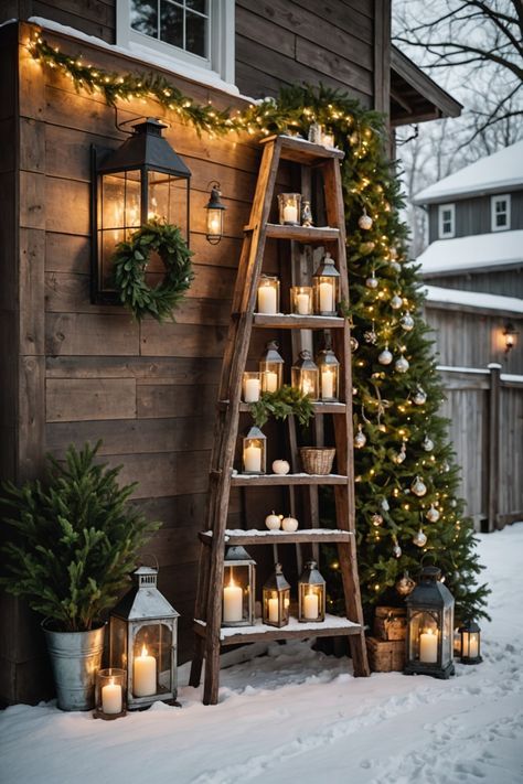 Snowy Woodland Christmas Tree, Christmas Pathway Ideas, Trending Christmas Decor 2024, Christmas Decoration Outside, Glasgow Christmas, England Farmhouse, Tre Kunst, Townhouse Ideas, Christmas Outdoors