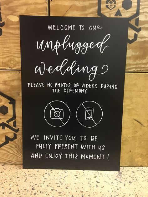 Unplugged Ceremony Chalkboard Sign - Welcome Chalkboard - Wedding Signage - Illustrations Unplugged Wedding Sign, Unplugged Ceremony, Wedding Chalkboard Signs, Unplugged Wedding, Ceremony Signs, Chalkboard Wedding, Future Wedding Plans, Chalkboard Sign, Wedding Welcome Sign