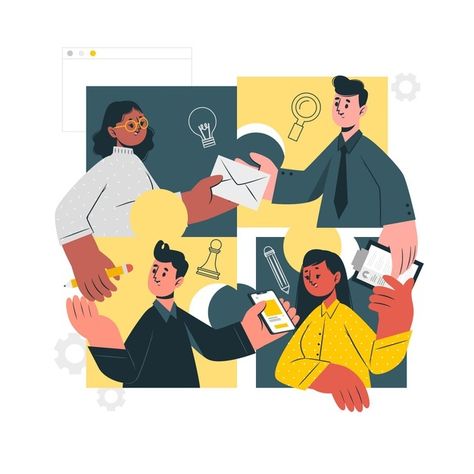 Illustration Story, Small And Medium Enterprises, Concept Illustration, Business Illustration, People Illustration, Flat Illustration, Cool Suits, Infographic Design, Teamwork