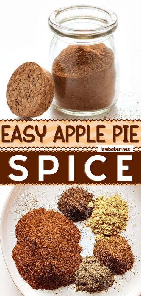 Apple Pie Spice Recipe, Pie Spice Recipe, Seasonal Baking, Homemade Dry Mixes, Homemade Spice Mix, Spice Blends Recipes, Homemade Apple Pie, Spice Mix Recipes, Homemade Spice Blends