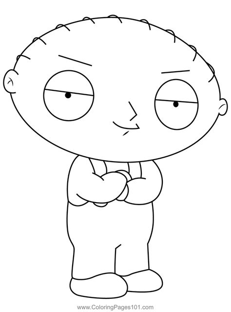 Stewie Griffin Family Guy Coloring Page Family Guy Character Drawings, Family Guy Coloring Pages, Brian From Family Guy, Family Guy Drawing, Guy Coloring Pages, Griffin Family, Stewie Griffin, Tattoo Outline, Cool Coloring Pages