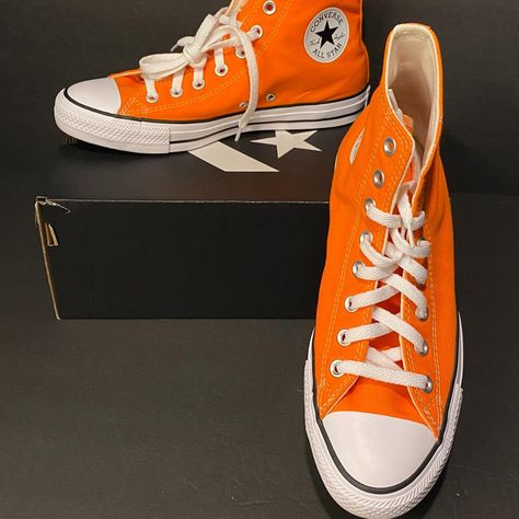 Orange Converse Chuck Talor All Stars. Brand new,... - Depop Orange Converse, Converse Chuck, Chucks Converse, All Star, Converse, Brand New, Orange, Stars, Quick Saves