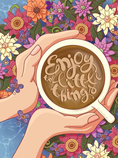 Coffee Illustration, Illustration Quotes, Wellness Blog, Girly Art Illustrations, Improve Mental Health, Girly Art, الرسومات اللطيفة, Cute Illustration, Helpful Tips