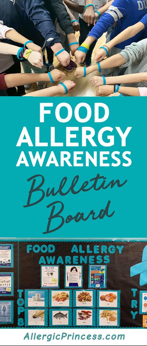 food allergy awareness poster bulletin board 4-h Poster Ideas, School Clinic, Health Bulletin Boards, Food Allergy Awareness, Princess Food, Health Teacher, Food Allergies Awareness, Allergy Awareness, Troop Leader