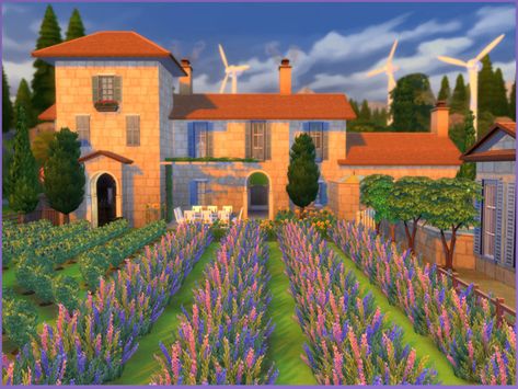 Xanthia_love's Napa Valley Vineyard & Lavender Farms Pool Changing Rooms, Napa Valley Vineyards, Vineyard House, Sims Inspiration, Sims Builds, Sims 4 Anime, Bread Cheese, Wine Tasting Events, Sims 4 House Plans