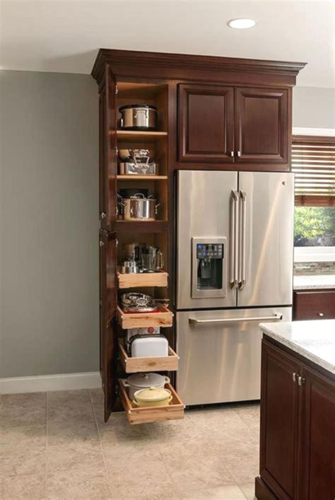 Kitchen Design Diy, Kabinet Dapur, Diy Kitchen Remodel, Kitchen Organization Diy, Kitchen Cabinet Organization, Diy Kitchen Cabinets, Kitchen Redo, Decor Minimalist, Kitchen Cabinet Design