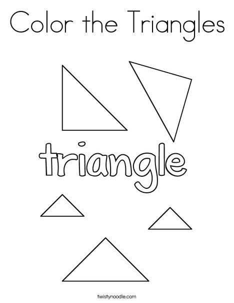 Color the Triangles Coloring Page - Twisty Noodle Triangle Coloring Page Preschool, Triangle Worksheet Preschool, Triangle Crafts For Toddlers, Triangle Coloring Page, Triangle Craft, Kid Worksheets, Shape Worksheet, Subbing Ideas, Triangles Activities