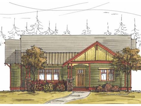 Nice layout on this one too. Bright Dining Rooms, Craftsman Homes, Craftsman Style House, Cottage Style Homes, Craftsman Style Homes, Bungalow House Plans, Bungalow Style, Craftsman Style House Plans, Craftsman Bungalows