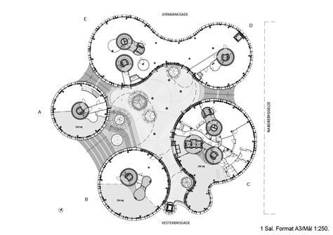 Axel Towers (Lundgaard & Tranberg Architects) Organic Architecture Concept, Form Architecture, Circular Buildings, Round Building, Concept Models Architecture, Facade Material, Housing Development, Mix Use Building, Architecture Concept Diagram