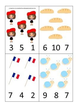 France themed Numbers Clip it Cards preschool math learnin France Activities For Preschool, France Activities For Kids, France For Kids, Director Board, France Craft, Summer Holiday Activities, Educational Games For Preschoolers, Paris Crafts, Paris Activities