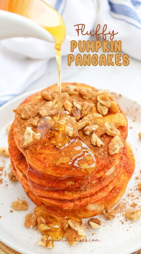 Delicious Pumpkin Pancake Recipe Homemade Pumpkin Pancakes, Easy Pumpkin Pancakes, Fluffy Pumpkin Pancakes, Pumpkin Pancakes Easy, Pumpkin Cake Mix, Pumpkin Pancake, Holiday Meal Planning, Pumpkin Pancake Recipe, Pumpkin Bread Pudding